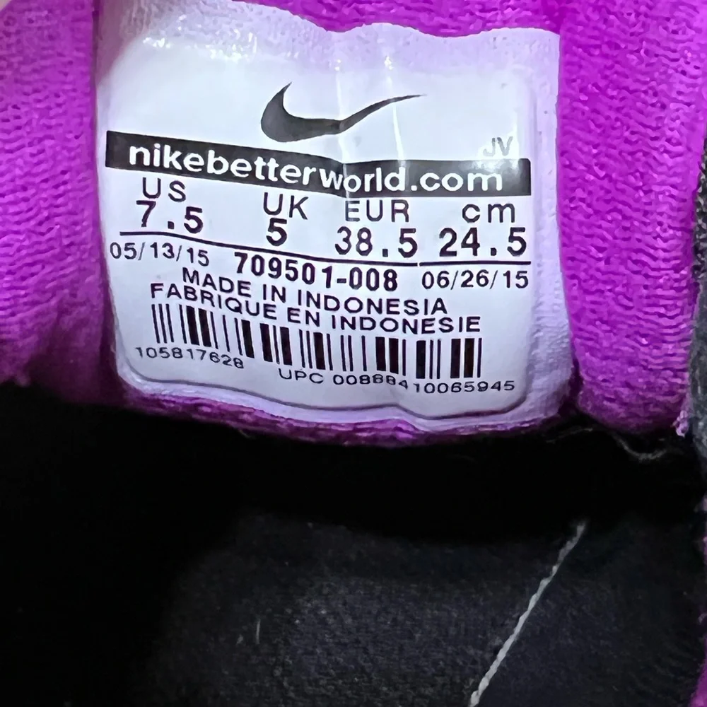 Nike Dual Fusion X Running Training Shoe Womens Size 7.5 709501-008 Black Purple